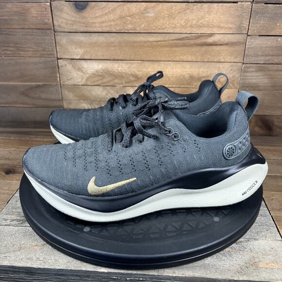Nike ReactX Infinity Run 4 Low Dark Smoke Grey Metallic Gold Women's Size 7 - Picture 3 of 10